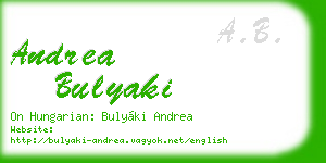 andrea bulyaki business card